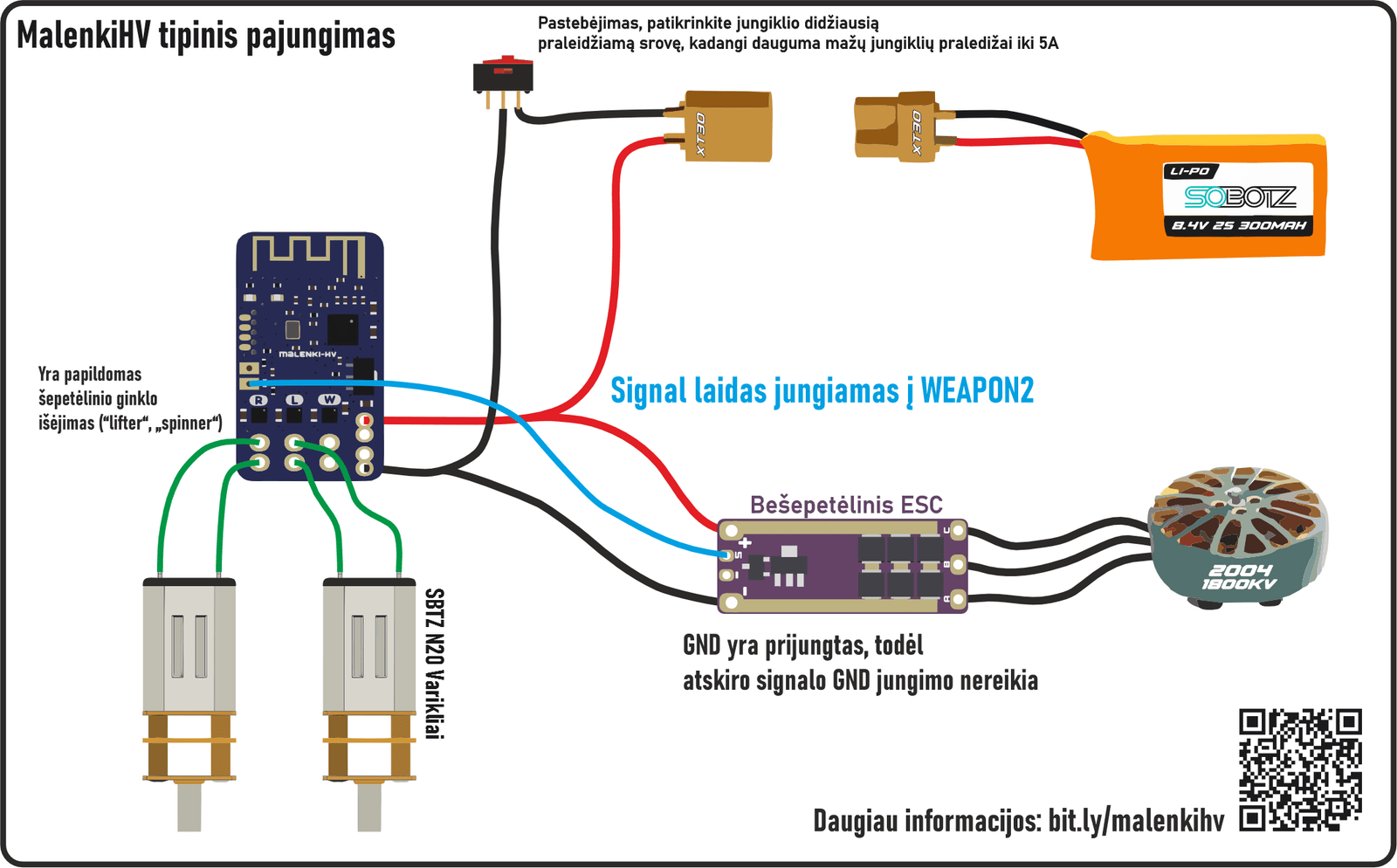 Malenki HV "Antweight" Robotų valdiklis - Paveikslėlis 8
