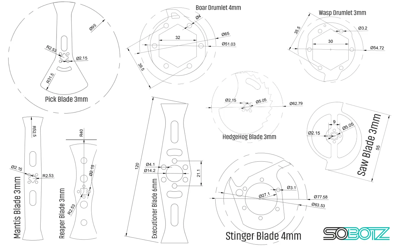 Antweight Hardox 450-500tuf-600 Weapon Blades - Image 10